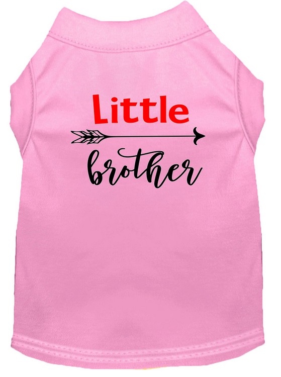 Little Brother Screen Print Dog Shirt Light Pink XS